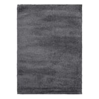 (C179) Macy Charcoal Grey Shag Area Rug, 5x7