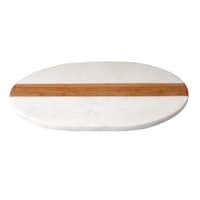 Marble & Wood Oval Serving Board