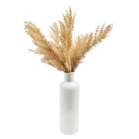 Honeybloom Brown Grass in White Ceramic Pot, 22"