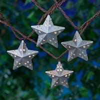 10-Count UL Silver Hollowed Star String Light Set