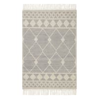 (B777) Reese Black & White Diamond Design Area Rug, 8x10