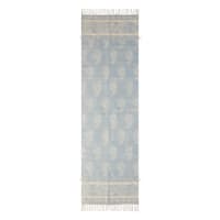 (D555) Honeybloom Lodi Blue & Ivory Paisley Runner, 2x7