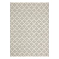 (B780) Wesley Beige & Ivory Diamond Design Area Rug, 8x10