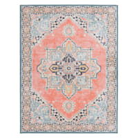 (D561) Venus Pink Multicolor Medallion Accent Rug, 2x4