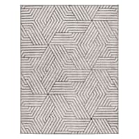 (D584) Venus Grey Geometric Accent Rug, 2x4