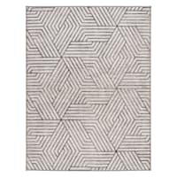 (D584) Venus Grey Geometric Area Rug, 5x7