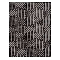 (D563) Venus Black & Grey Area Rug, 4x6