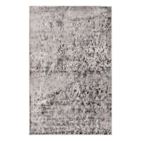 (B789) Crosby St. Adore Black & Grey Abstract Area Rug, 5x7