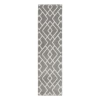 (D558) Salinas Grey & White Diamond Design Runner, 2x7