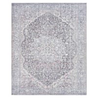 (B785) Colin Blue Medallion Washable Area Rug, 8x10