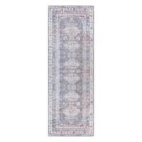 (B786) Honeybloom Colin Multicolor Medallion Washable Runner, 2x7