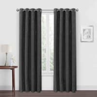 Brooks Black & Silver Blackout Grommet Curtain Panel, 84"