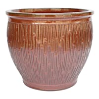Carly Copper-Colored Ceramic Outdoor Planter, Extra Large