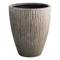 Bailey Fossil Bark Design Concrete Egg Shaped Planter, Large