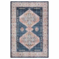 (D564) Found & Fable Khloe Blue Medallion Area Rug, 8x10