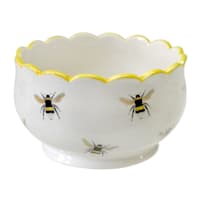 Indoor Bumble Bee Scalloped Ceramic Pot, 6"
