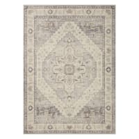(D576) Honeybloom Grand Villa Taupe Medallion Area Rug, 5x7