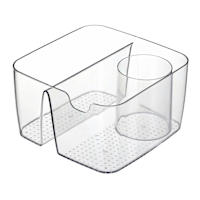 3-Section Clear Storage Bin with Holder