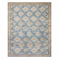 (D569) Freya Blue Multicolor Medallion Washable Area Rug, 8x10