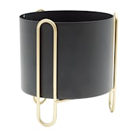 Black & Gold Metal Planter Stand, Small