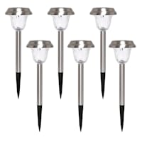 6-Pack 5-Lumen Solar Silver Melville Pathway Lights