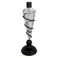 Clear Swirled Glass Table Top Torch, 11"