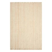 B508) Devon Hand Woven Jute & Ivory Chenille Area Rug, 7x10