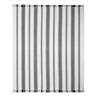 (D551) Honeybloom Flatweave Ivory & Black Striped Area Rug, 8x10
