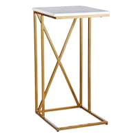 Crosby St. Isabella Gold C-Table with Marble Top