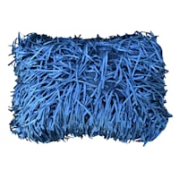 Blue Shag Throw Pillow, 14x20