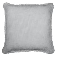 Light Grey Basic Woven Fringe Throw Pillow, 20"