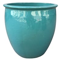 Havana Green Ceramic Outdoor Planter, Large