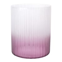 Laila Ali Clear & Pink Ombre Glass Candle Holder, 6"