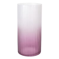 Laila Ali Clear & Pink Ombre Glass Candle Holder, 10"