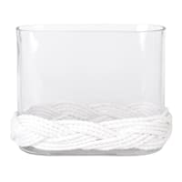 Ty Pennington Glass Vase with White Rope Base, 6"