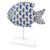 Tracey Boyd Blue Mosaic Greek Fish Table Decor, 14"