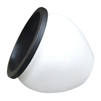 Shiny White with Black Rim Bean Outdoor Pot, Small