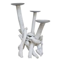 Ty Pennington Natural Wood 3-Plate Candle Holder