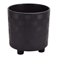Indoor Mod Black Footed Ceramic Pot, Medium