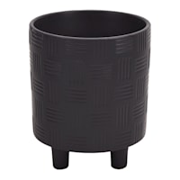 Indoor Mod Black Footed Ceramic Pot, Small