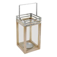 Ty Pennington Wood & Glass Lantern, 13"