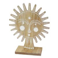 Tracey Boyd Carved Sun Wood Table Decor, 15"