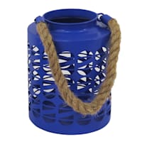 Tracey Boyd Blue Metal Lantern, 9"