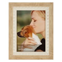 Natural & White Beaded Tabletop Picture Frame, 5x7