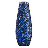 Blue Mosaic Bala Vase, 15"
