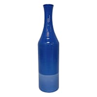 Tracey Boyd Blue Ribbed Ceramic Vase, 17"