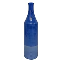 Tracey Boyd Blue Ribbed Ceramic Vase, 14"