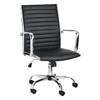 Crosby St. Maxwell Adjustable Faux Leather Office Chair, Black