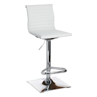 Crosby St. Maxwell Adjustable Faux Leather Barstool, White