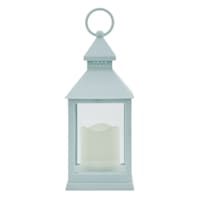 Light Blue LED Lantern, 9.5"